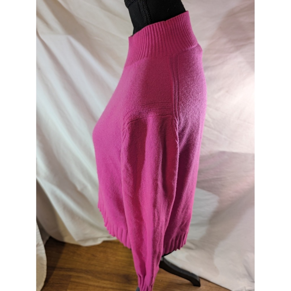 J Crew Sweater Women's Small Pink 100% Cashmere Mock Neck Raglan Knit Pullover - Picture 3 of 5